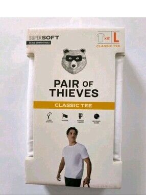 Pair of Thieves Classic Crewneck T Shirts Mens Size Large 2pk White Super Soft